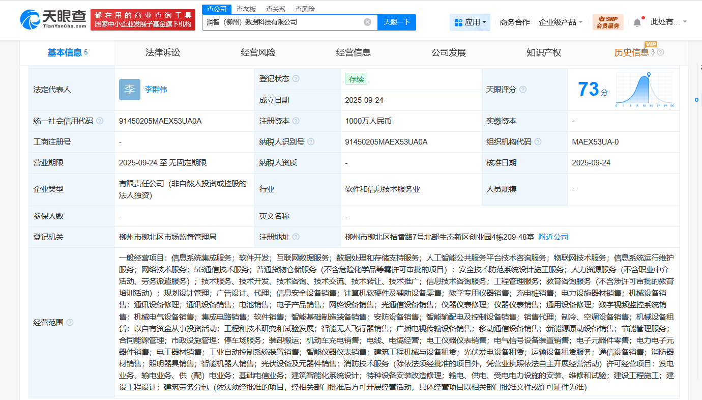 潤建股份柳州布局數據科技，千萬資本驅動軟件開發新戰略